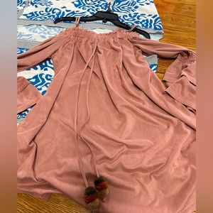 Loveriche brand blush color dress.  Size small.  Spaghetti straps, off shoulder